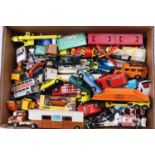 A tray containing a large quantity of play-worn Corgi Toys including No. 267 Batmobile, No. 107