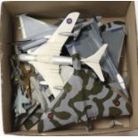 A large box containing a collection of large scale Cold War aircraft to include kit built and