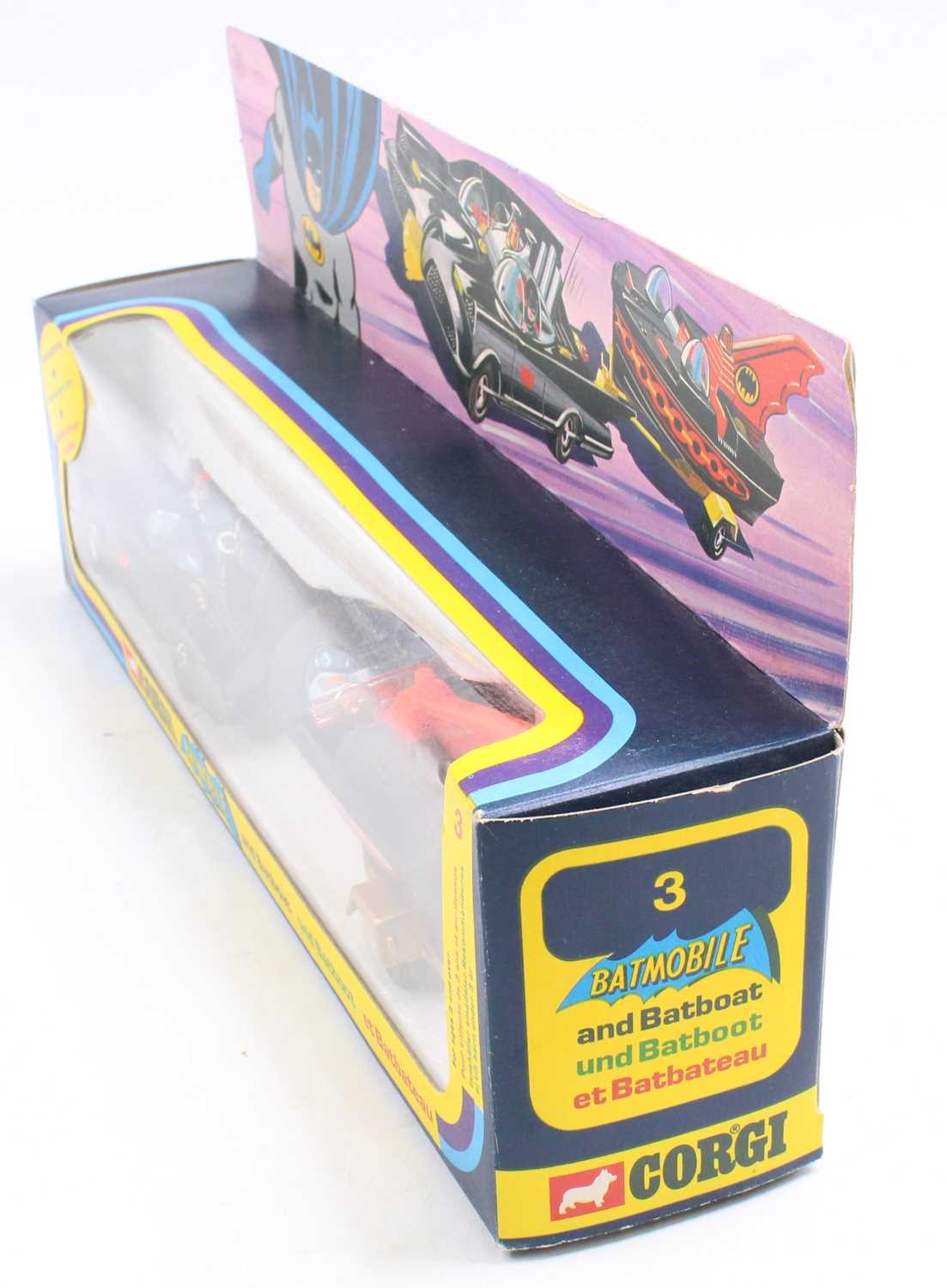 A Corgi gift set No. 3 Batmobile and Batboat comprising of gloss black Batmobile with Robin & Batman - Image 5 of 9