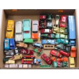 Tray containing a collection of mixed diecast to include Corgi, Dinky and Matchbox, specific