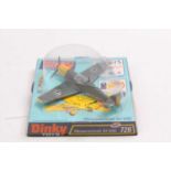 Dinky Toys No. 726 Messerschmitt BF109E, drab greenish-grey, with yellow engine cover, wing tips,