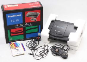 A Panasonic FZ-10 Real 3DO interactive multiplayer console housed in the original packed sliding box