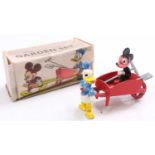 Salco, Mickey and Donald's Garden Set, comprising red Wheelbarrow, Donald Duck figure , seated
