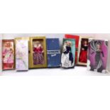 5 boxed Mattel Barbie Dolls, with examples including 45th Anniversary Barbie, Winter Splendor