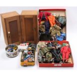 A collection of vintage Palitoy Action Man and similar action figures including 3 dolls, a selection