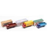 Dinky Toys boxed model group of 3 comprising 2x No. 511 Guy 4 Ton Lorry, one in two-tone blue (G),