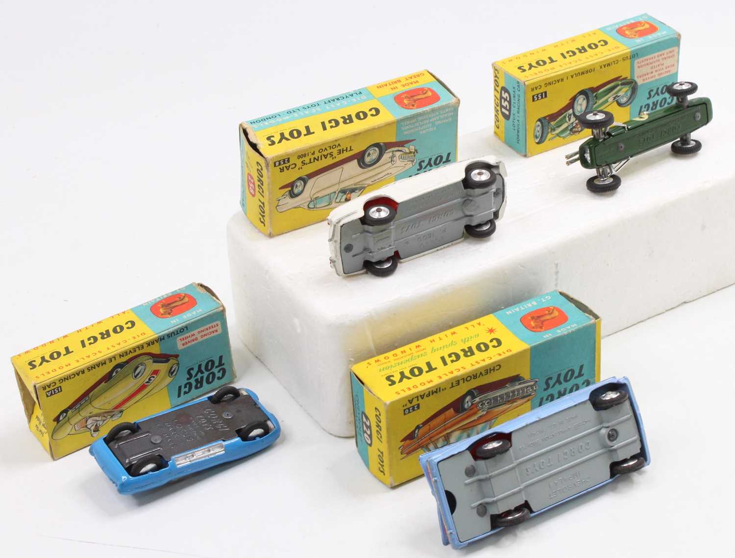 Four boxed or part boxed Corgi toy diecast vehicles to include a No. 155 Lotus Climax Formula 1 race - Image 3 of 3