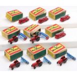 Wardie Wee World boxed model group of 9 comprising 4x No. K51 Fire Engine, 3x No. K49 Tractor &