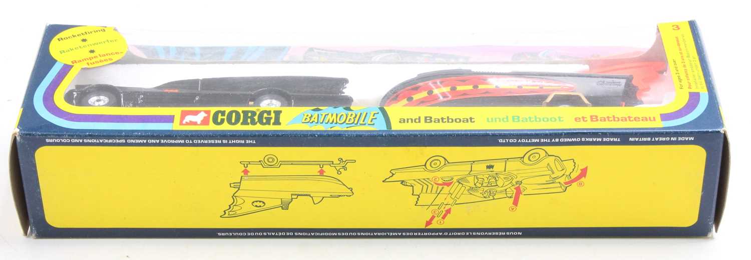 A Corgi gift set No. 3 Batmobile and Batboat comprising of gloss black Batmobile with Robin & Batman - Image 8 of 9