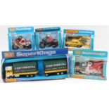 A collection of Matchbox Lesney Super Kings comprising K81 Suzuki Motorcycle, K82 BMW Motorcycle,