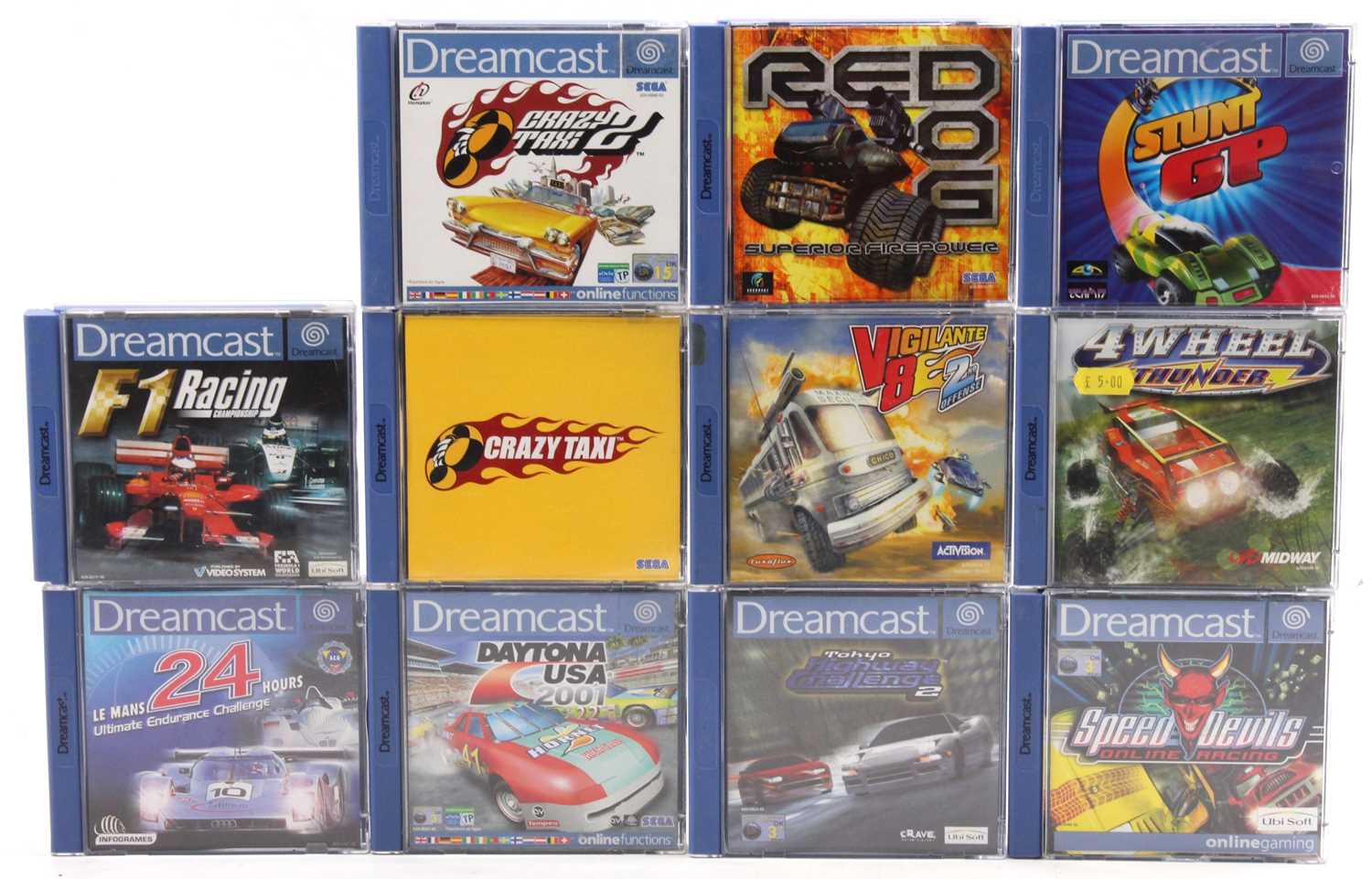 11 boxed Dreamcast racing and car interest games to include Le Mans 24 hour, Formula One Racing,