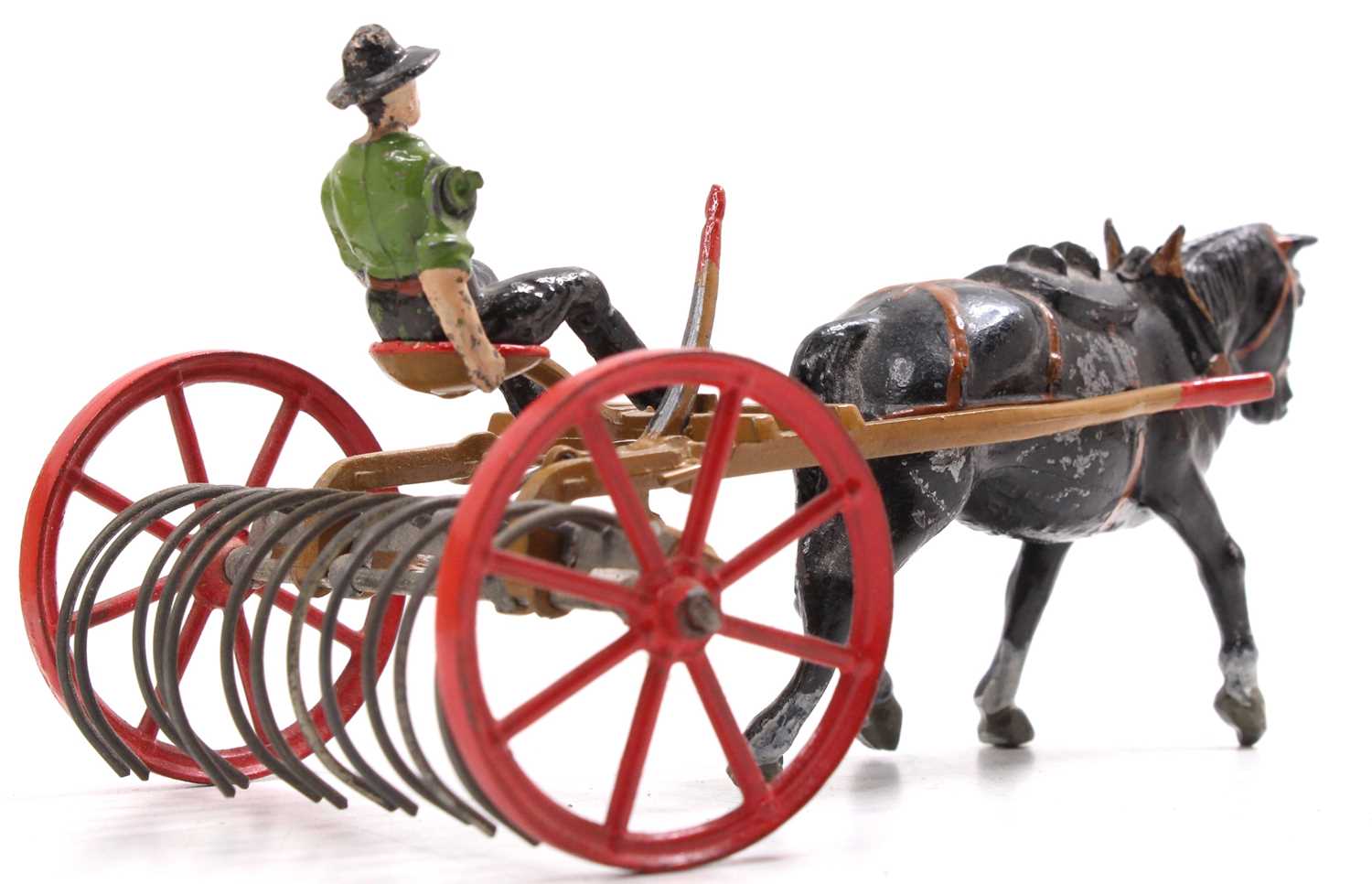 A Britains boxed agricultural farming horsedrawn vehicle group to include a No. 8F horse rake housed - Image 3 of 8