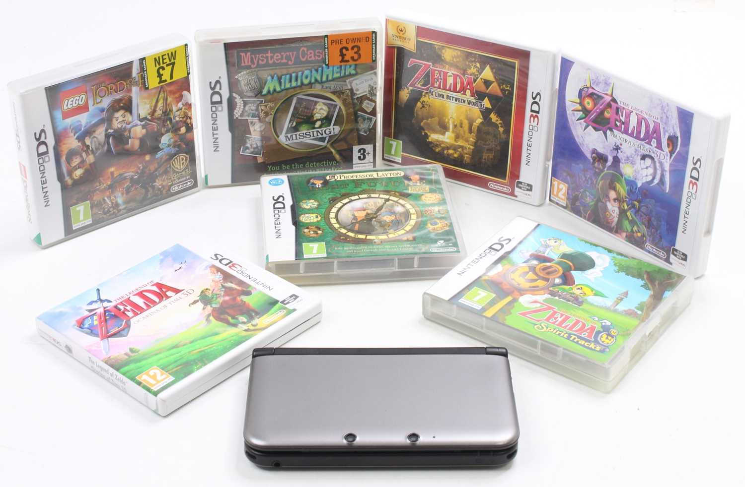 A collection of Nintendo DS and 3DS consoles and games, to include a Nintendo 3DS XL silver