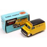 Corgi Toys No. 408 Bedford AA Road Service delivery van comprising a yellow body with black roof