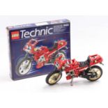 Lego Technic No.8422 Motorcycle, built example in the original card box with leaflet