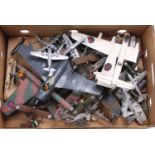 25 various mainly 1/72 scale plastic and wooden kit built and scratch built model aircraft to