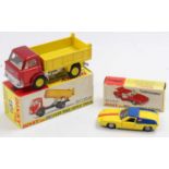 Dinky Toys boxed model group of 2 comprising No. 438 Ford D800 tipper truck, red cab, silver
