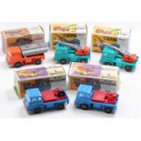 Five various boxed NN Toys of Hong Kong plastic friction drive commercial vehicles to include 2x No.