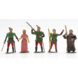 Benbros lead Robin Hood Series figures group, to include Little John, Maid Marion, Will Scarlett and