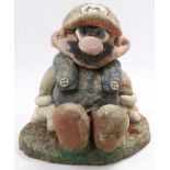 A stone garden ornament of Mario, hand painted example (weathered)