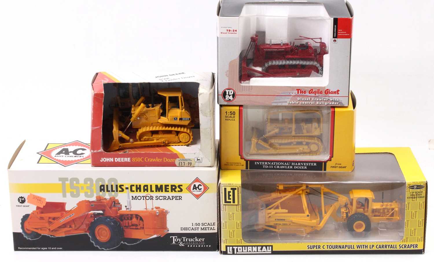 Speccast, 1st Gear and ERTL 1/50th scale boxed construction diecast group, 5 examples to include a