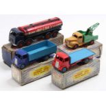 Dinky Toys boxed model group of 4 comprising No. 942 Foden "Regent" Petrol Tanker (G-BP), No. 430