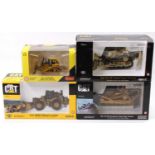 Norscot Scale Models 1/50th CAT Caterpillar construction vehicle group, 4 examples all in original