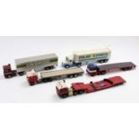 One tray containing a collection of five various 1/48 and 1/50 scale road haulage kit built models
