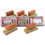 Eight boxed and bubble packed Dinky Toy Routemaster buses to include a No. 289 Esso Safety Grip