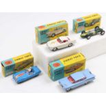 Four boxed or part boxed Corgi toy diecast vehicles to include a No. 155 Lotus Climax Formula 1 race