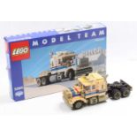 Lego No.5580 Model Team Highway Rig, appears complete in the original card box, with leaflet