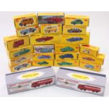 23 boxed Atlas Dinky Toys with specific examples including No. 555 Ford Thunderbird Cabriolet, No.