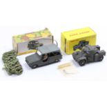 French Dinky Toys boxed group of 2 comprising No. 814 Panhard Armoured Car in drab green, with