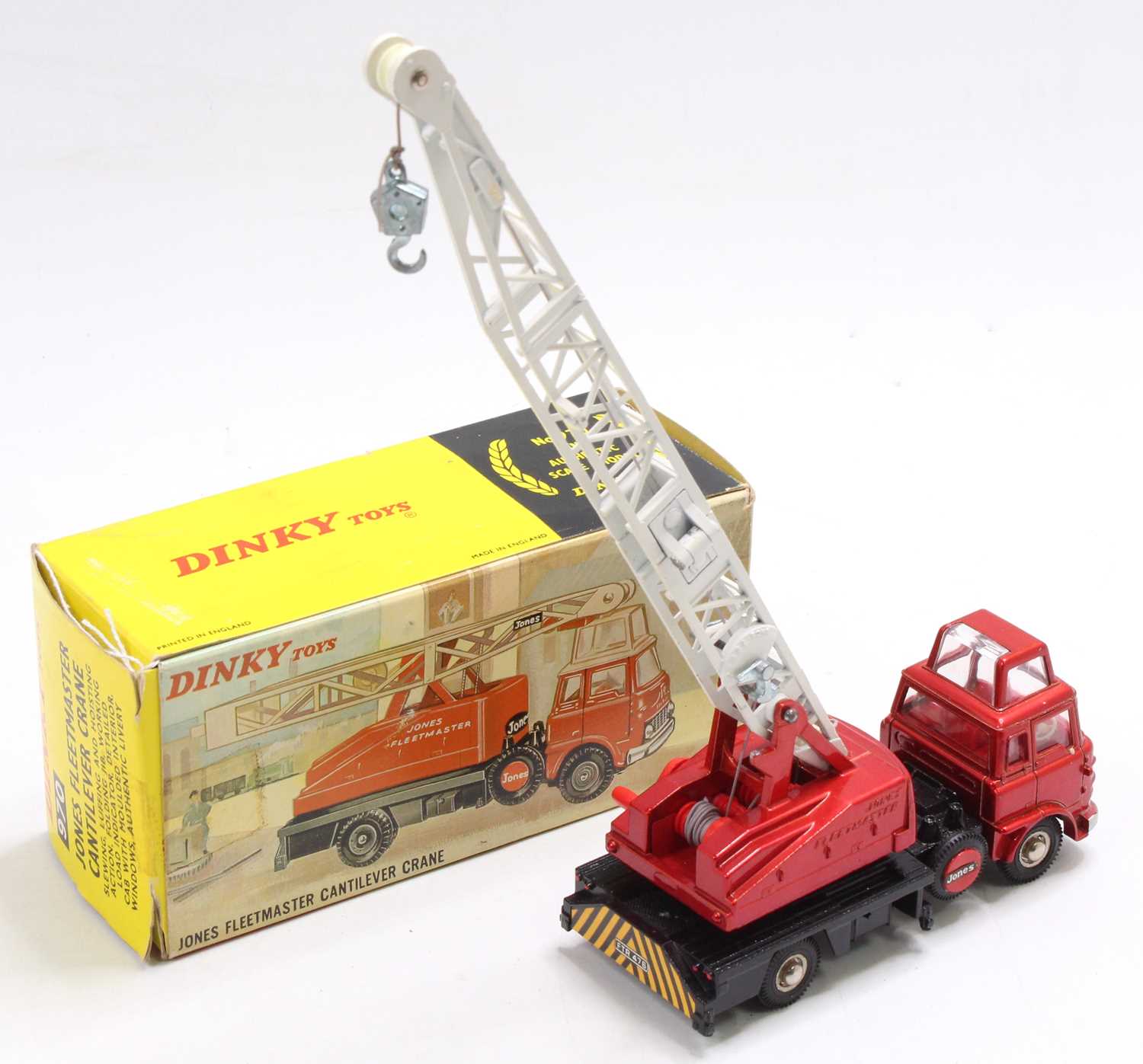Dinky Toys No. 970 Jones Fleetmaster cantilever crane, comprising metallic red and gloss black - Image 4 of 5