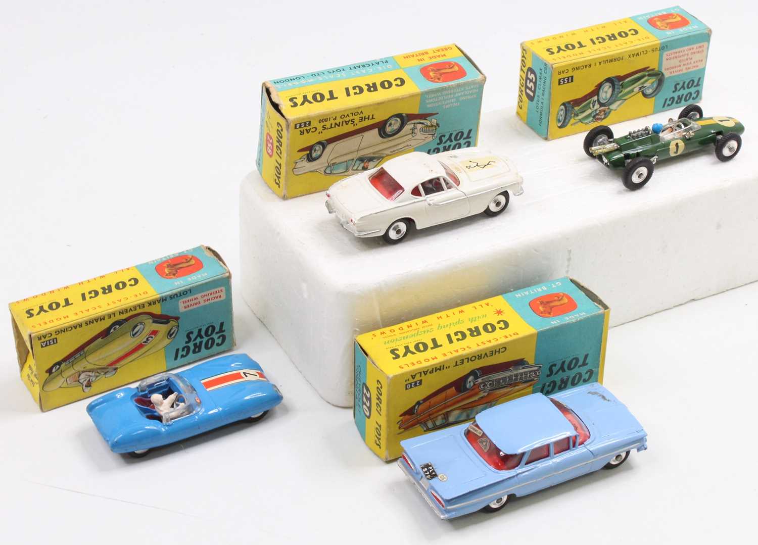 Four boxed or part boxed Corgi toy diecast vehicles to include a No. 155 Lotus Climax Formula 1 race - Image 2 of 3