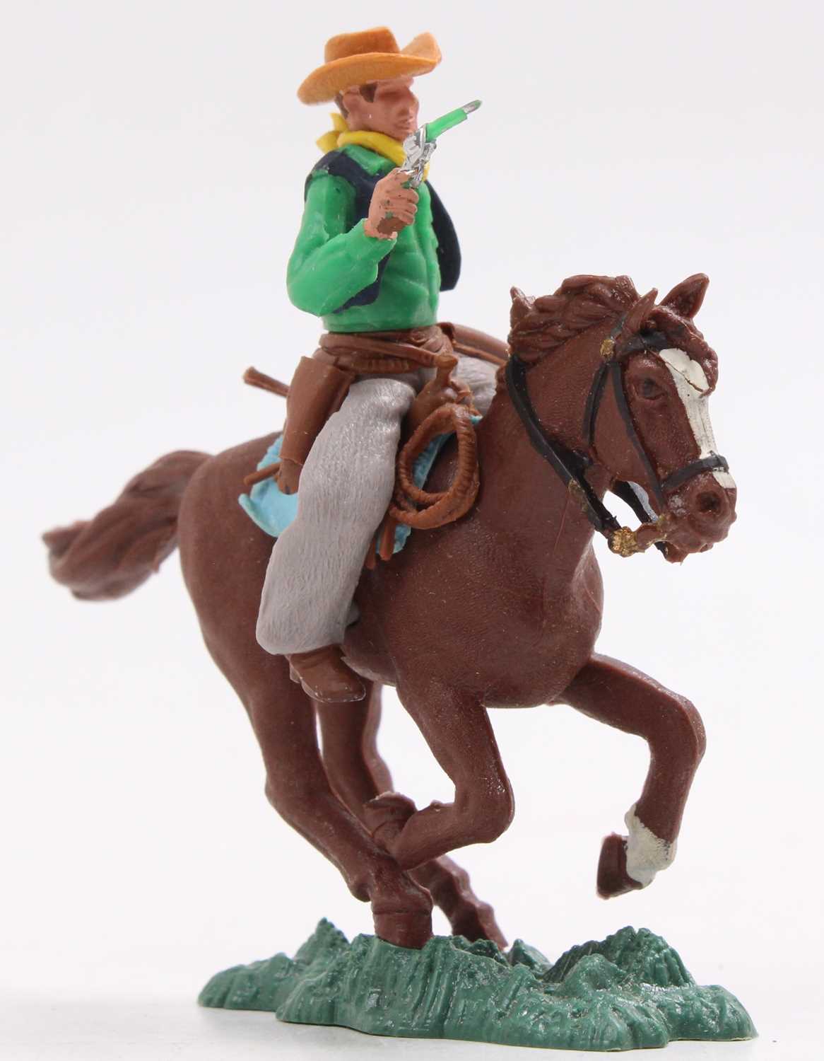 A Herald Swoppets boxed Cowboy figure group to include No. 630 Cowboy Sherrif mounted, No. H631 - Image 3 of 4