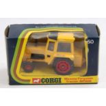 Corgi Toys No. 50 Massey Ferguson tractor MF50B comprising yellow body with red hubs and driver