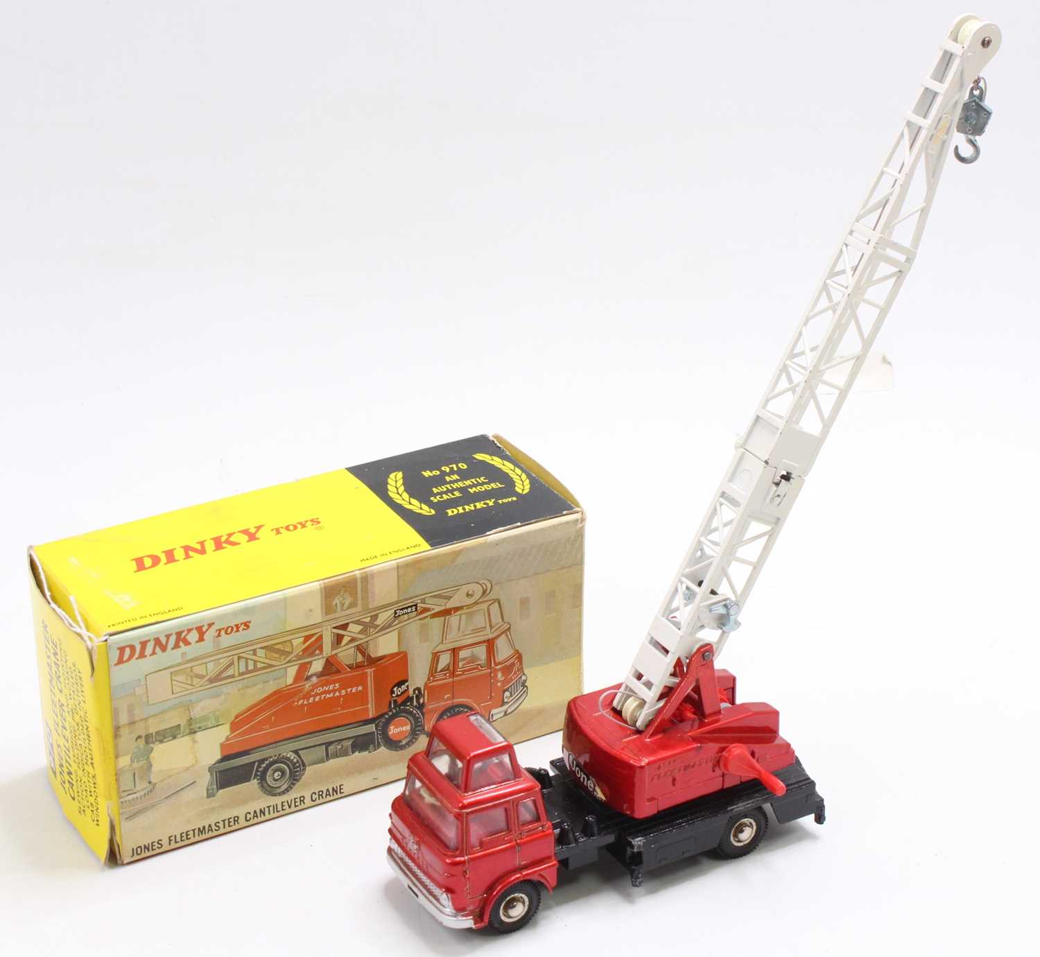 Dinky Toys No. 970 Jones Fleetmaster cantilever crane, comprising metallic red and gloss black - Image 3 of 5