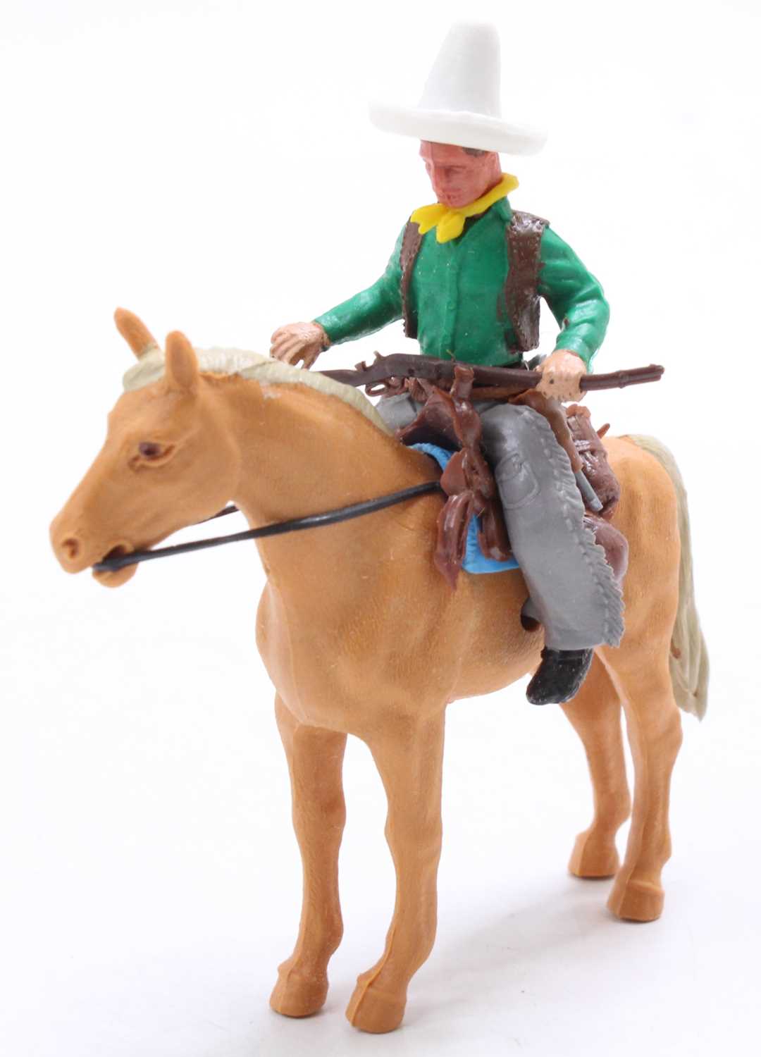 A Britains Swoppets boxed cowboy figure group to include No. 638 Cowboy resting, mounted, and one - Image 3 of 3