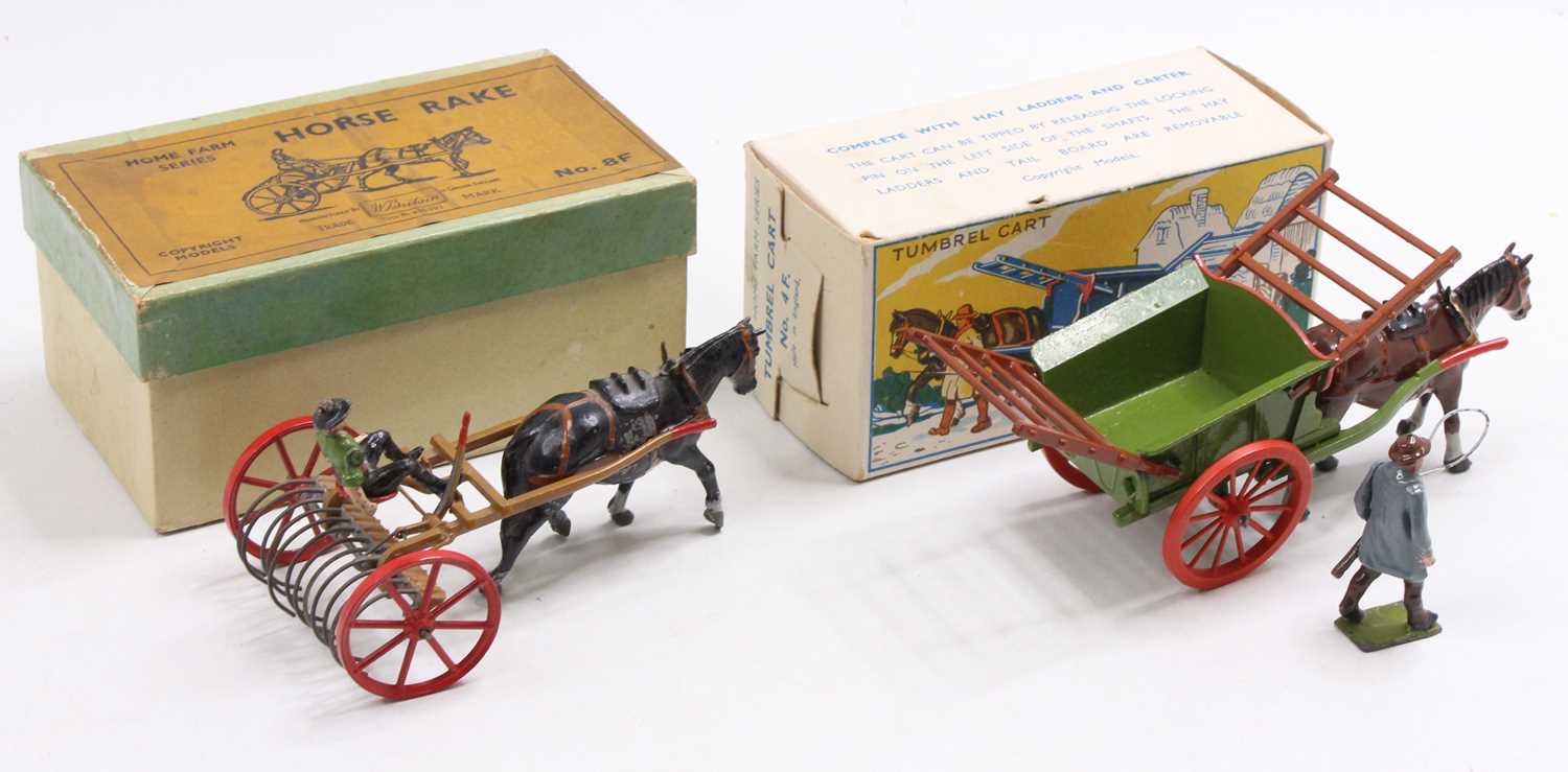 A Britains boxed agricultural farming horsedrawn vehicle group to include a No. 8F horse rake housed - Image 2 of 8