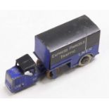 A Dinky Toys No. 33R LNER mechanical horse and box van trailer comprising of blue & black cab with