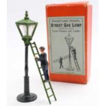 John Hill Co No.738 1930s miniature model of a street gas lamp, complete with lamp cleaner and