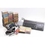 One box of ZX Spectrum Sinclair 128K loose consoles, equipment, and power leads to include