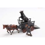 John Hill & Co Farm Series, Bullock Cart comprising of Dark Grey Cart and Shafts with Red and Yellow