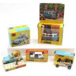 Corgi Toys boxed model group of 4 comprising No. 479 Samuelson's Film Service camera van, blue and