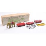 Charbens Series travelling zoo gift set, comprising elephant-drawn cage group fitted with red