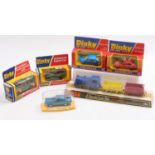 Dinky Toys boxed model group comprising No. 604 Land Rover Bomb Disposal Unit, No. 667 Armoured