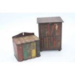 A Henderson's & Son bookshelf biscuit tin, w.11.5cm; together with another similar