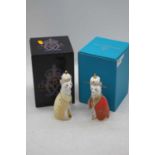 A Royal Crown Derby Royal cat 'George', h.16.5cm; together with another Royal cat 'Charlotte', boxed