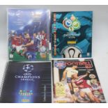A collection of vintage Panini Football sticker albums and contentsGermany has 50% and the USA is